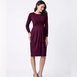 Seraphine Peachey Maternity & Nursing Long Sleeve Dress Burgundy